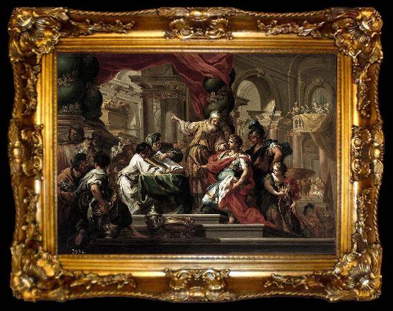 framed  Sebastiano Conca Alexander the Great in the Temple of Jerusalem, ta009-2